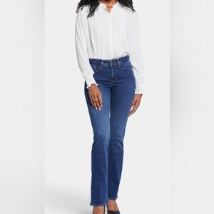 NEW NYDJ Blue Flare Wide Leg Jeans w Tuck Lift Technology Made in USA Size 14